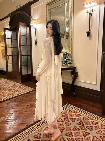 A line High Neckline Chiffon Ankle Length Evening Dress Prom Dresses SD2842